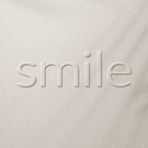 Smile word embossed typography design